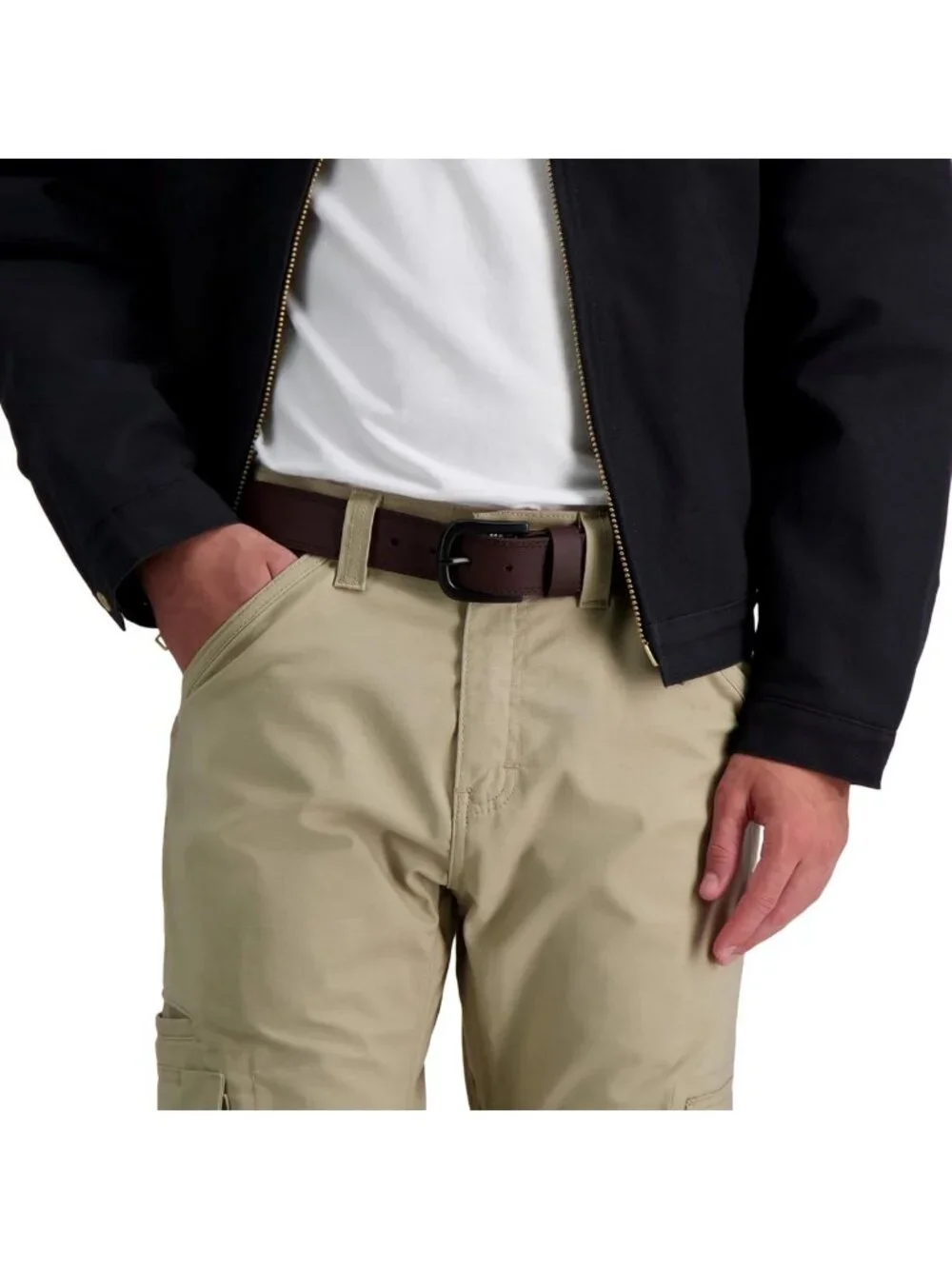 Genuine Leather Men's Casual Work Belt - Durable, Stylish, Adjustable Fit